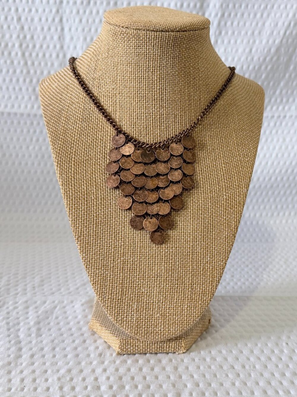 Copper Coin Cascade Statement Necklace - Women Jewelry Necklaces